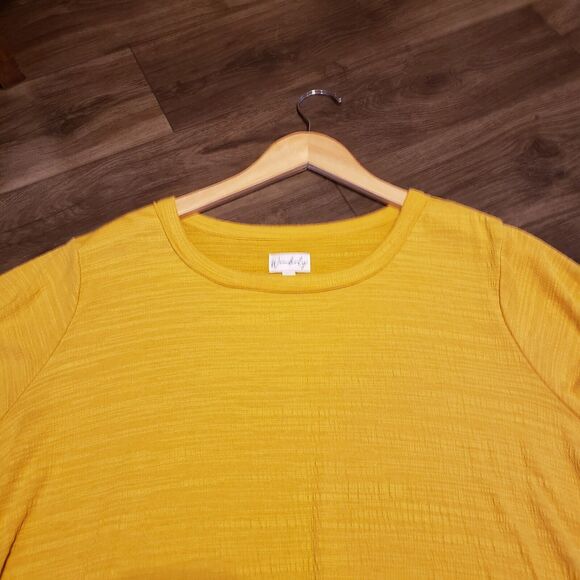 ✔️Wonderly Mustard Ruffle Sleeve Blouse, 3x, EUC - Picture 2 of 5